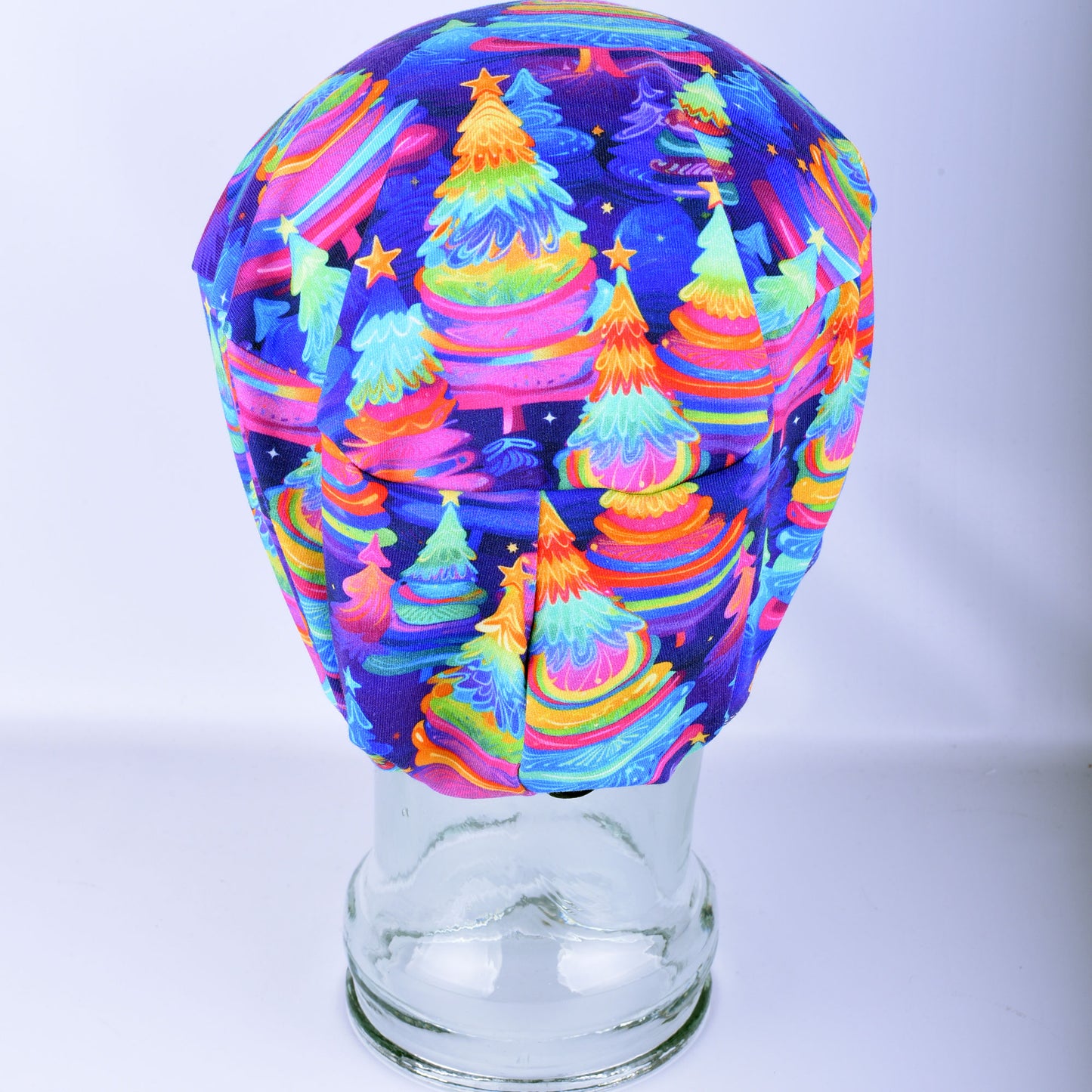 Neon Christmas Trees Scrub Cap