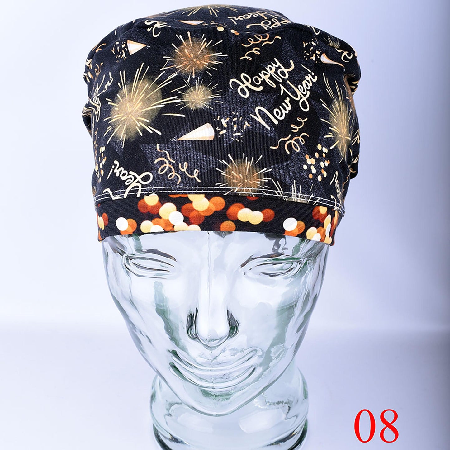 New Year Celebration Scrub Cap