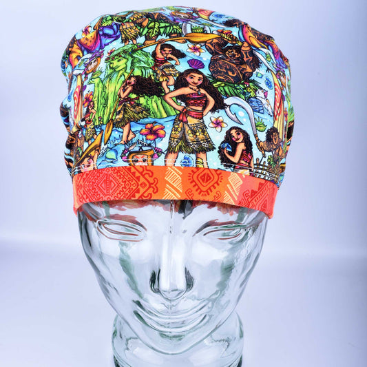 Front view of the Ocean Princess full-coverage scrub cap.