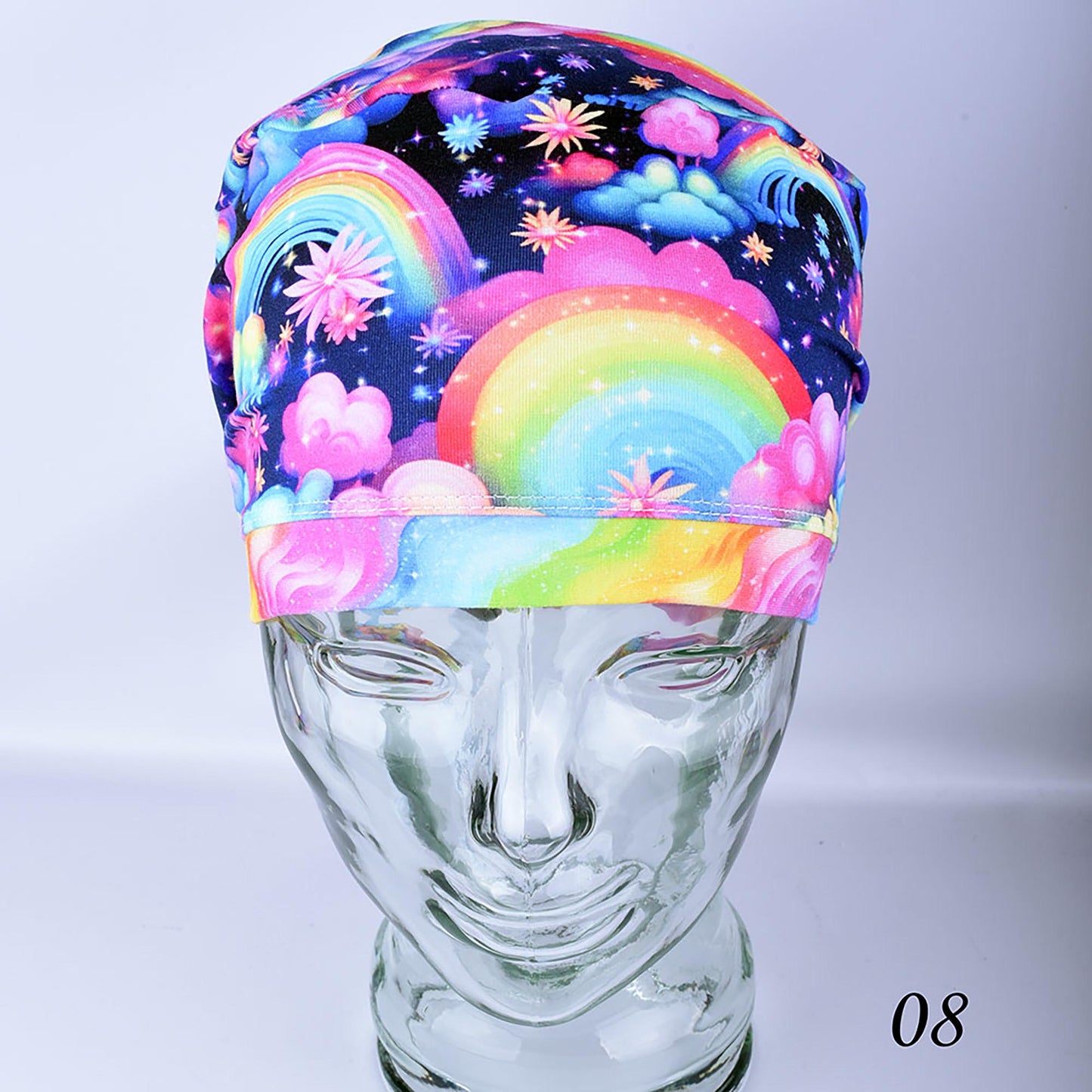 Rainbows and Flowers Scrub Cap