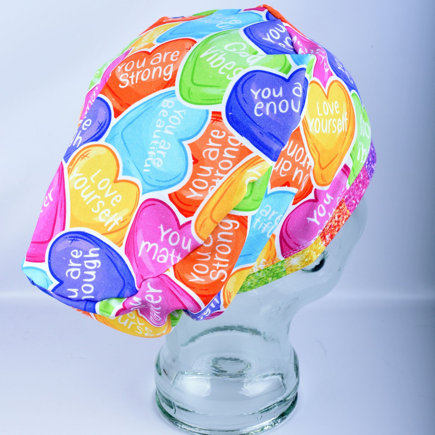 Affirmation Hearts Scrub Cap