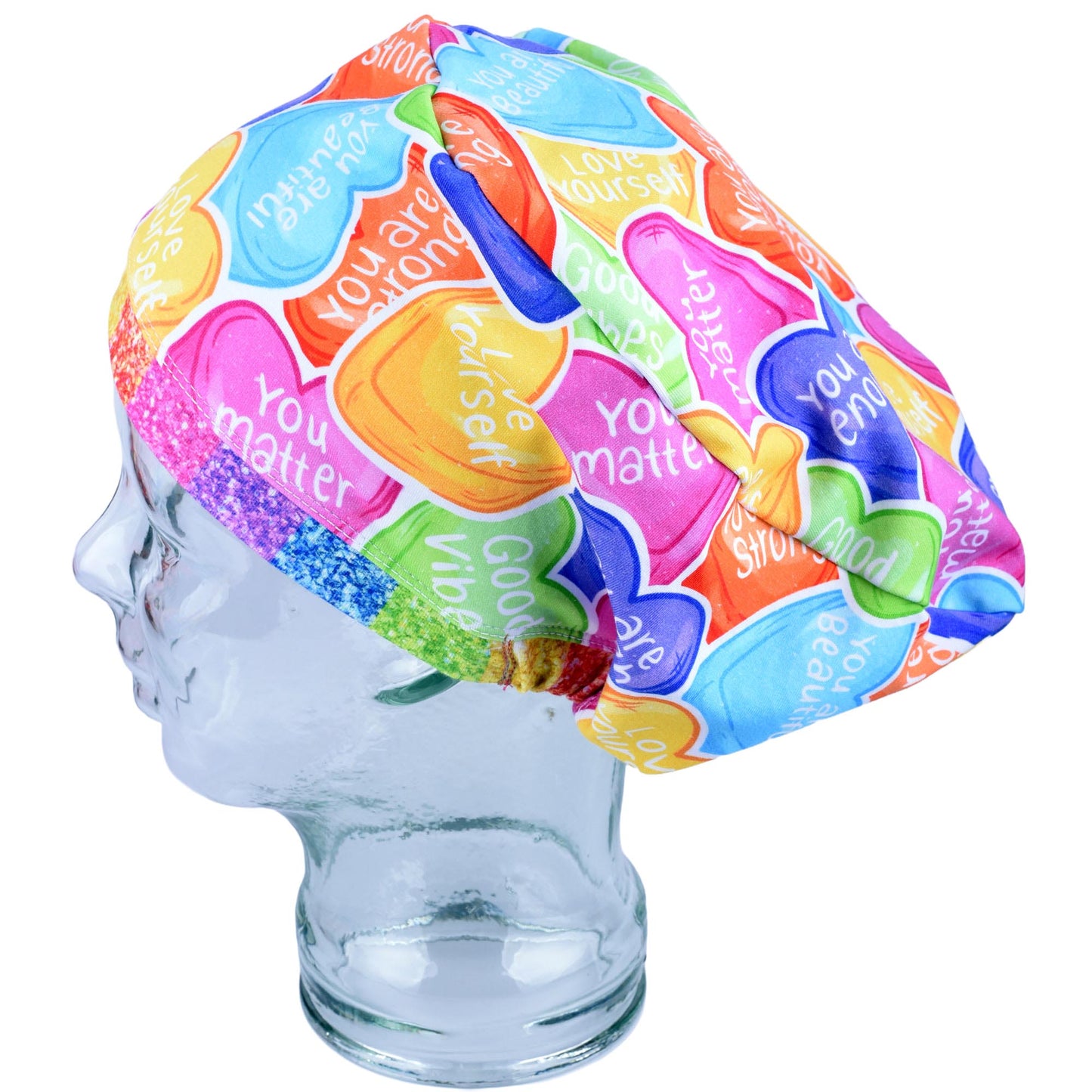Affirmation Hearts Scrub Cap