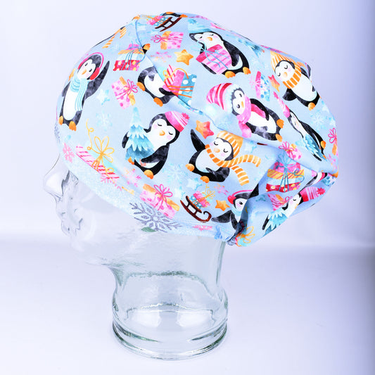 Christmas Penguins Scrub Cap