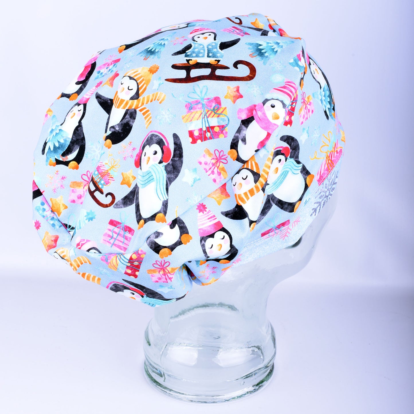 Christmas Penguins Scrub Cap