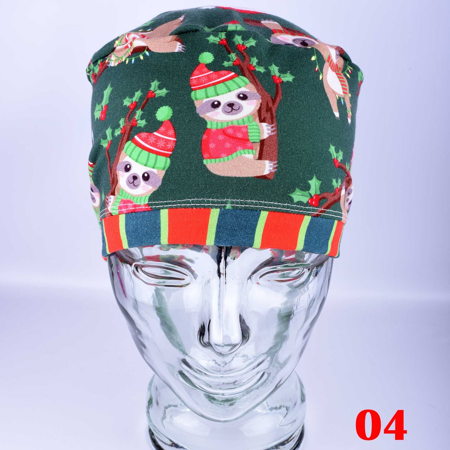 Christmas Sloth Scrub Cap