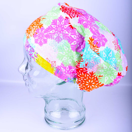 Colorful Snowflakes Scrub Cap