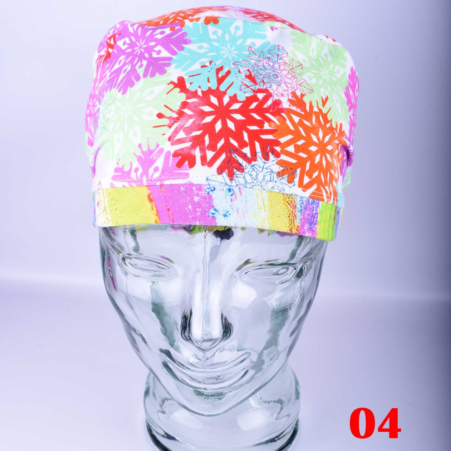 Colorful Snowflakes Scrub Cap