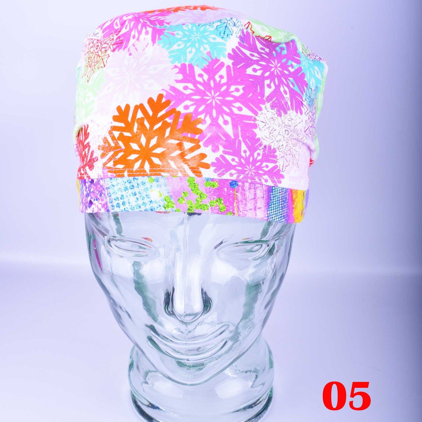 Colorful Snowflakes Scrub Cap