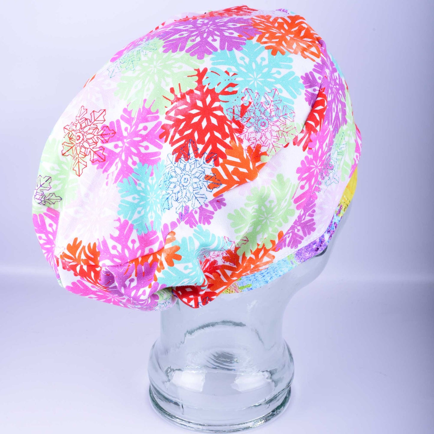 Colorful Snowflakes Scrub Cap