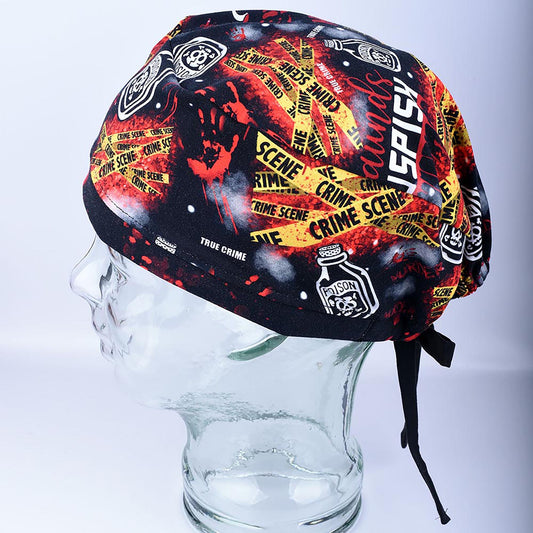 Crime Scene Tie Back Scrub Cap