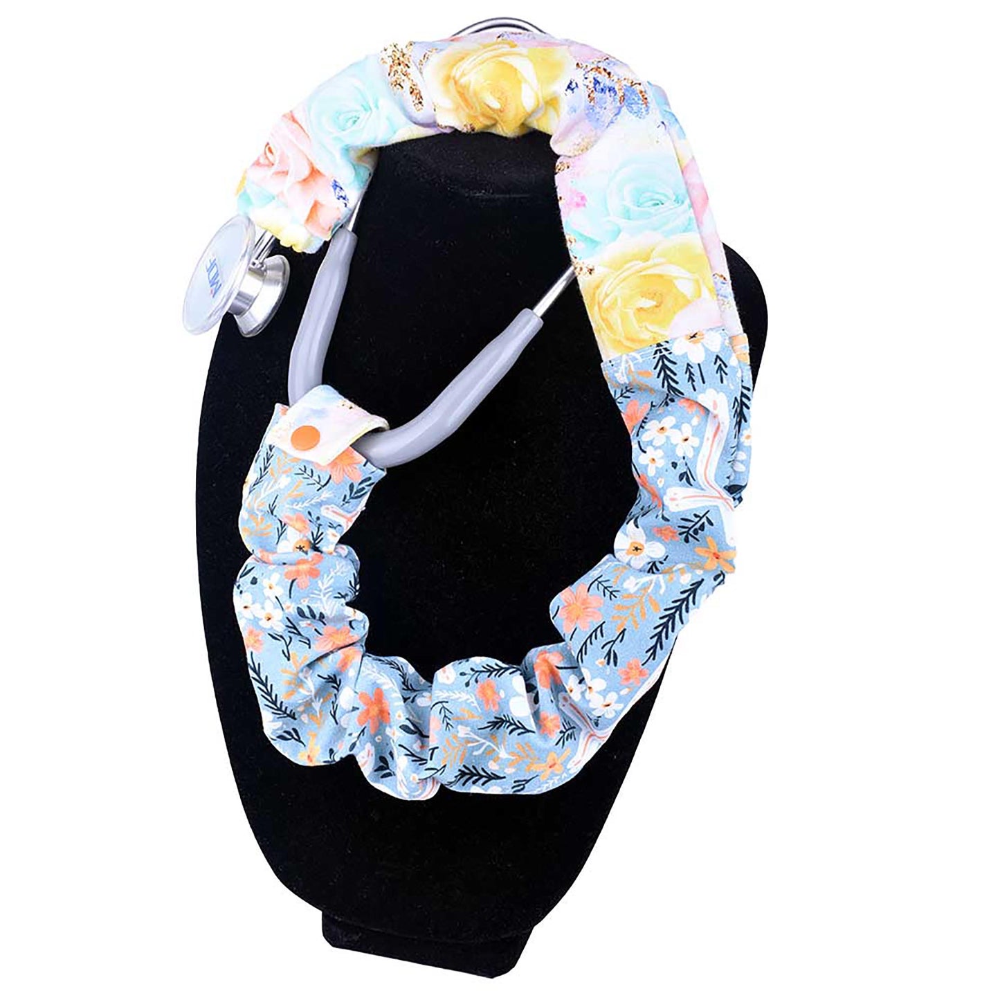 Cross and Flowers Wide Stethoscope Cover
