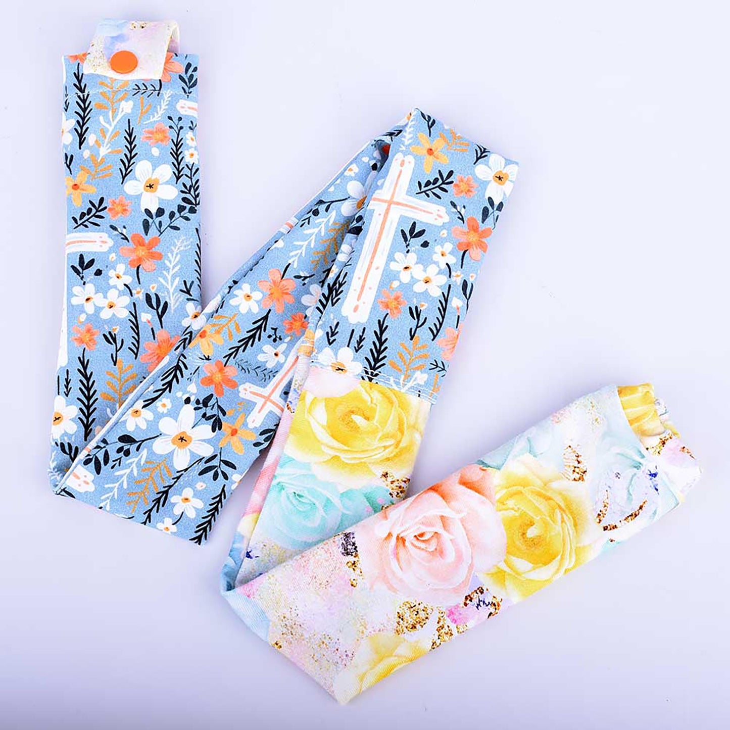 Cross and Flowers Wide Stethoscope Cover
