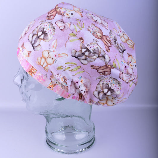 Fall Animals Scrub Cap