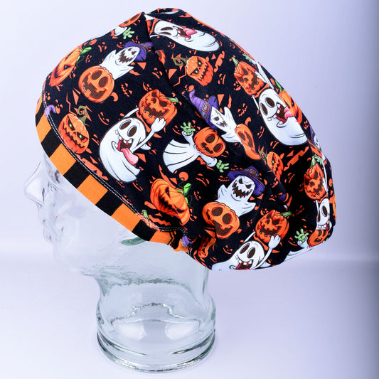 Pumpkins and Ghosts Scrub Cap