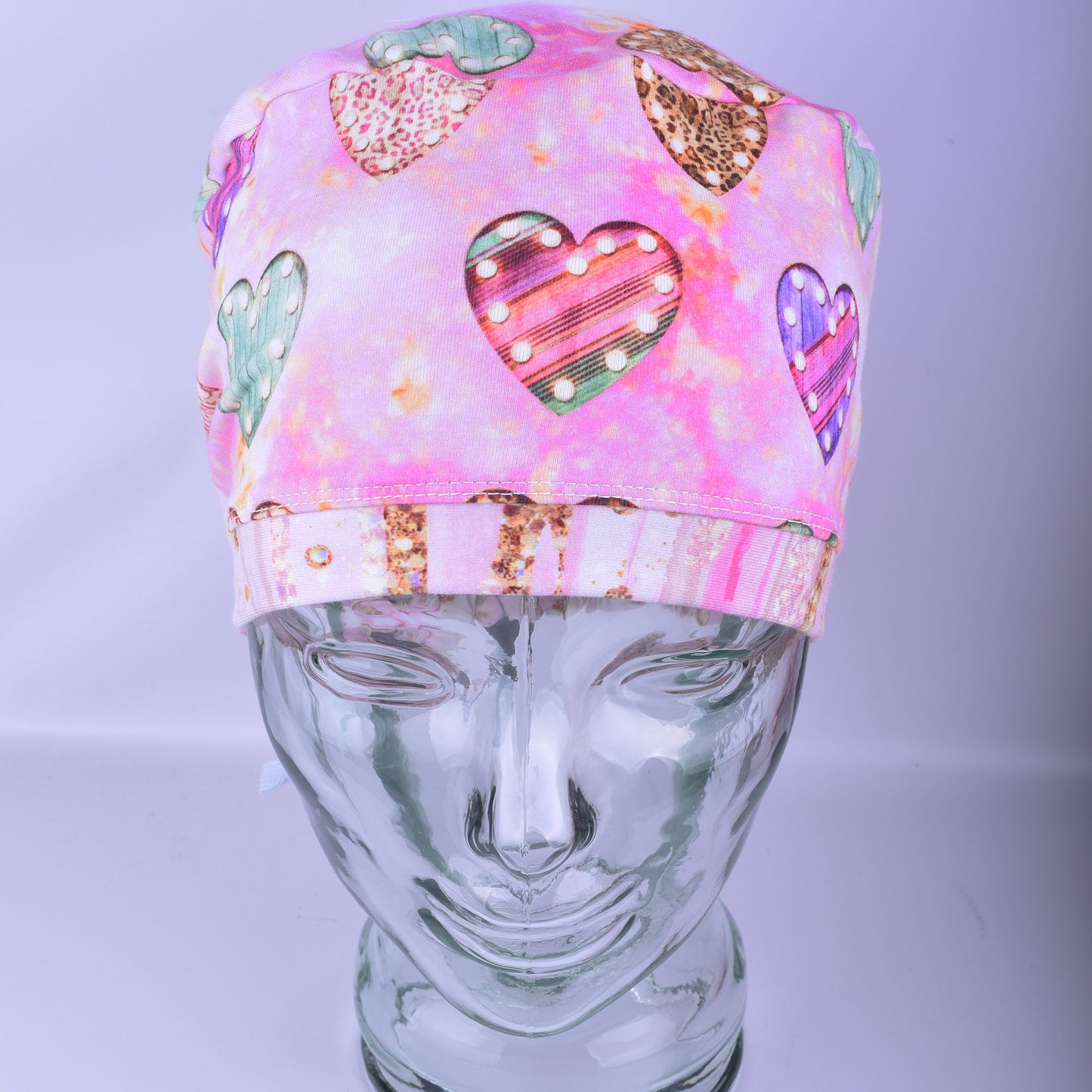 Glamour Hearts Scrub Cap