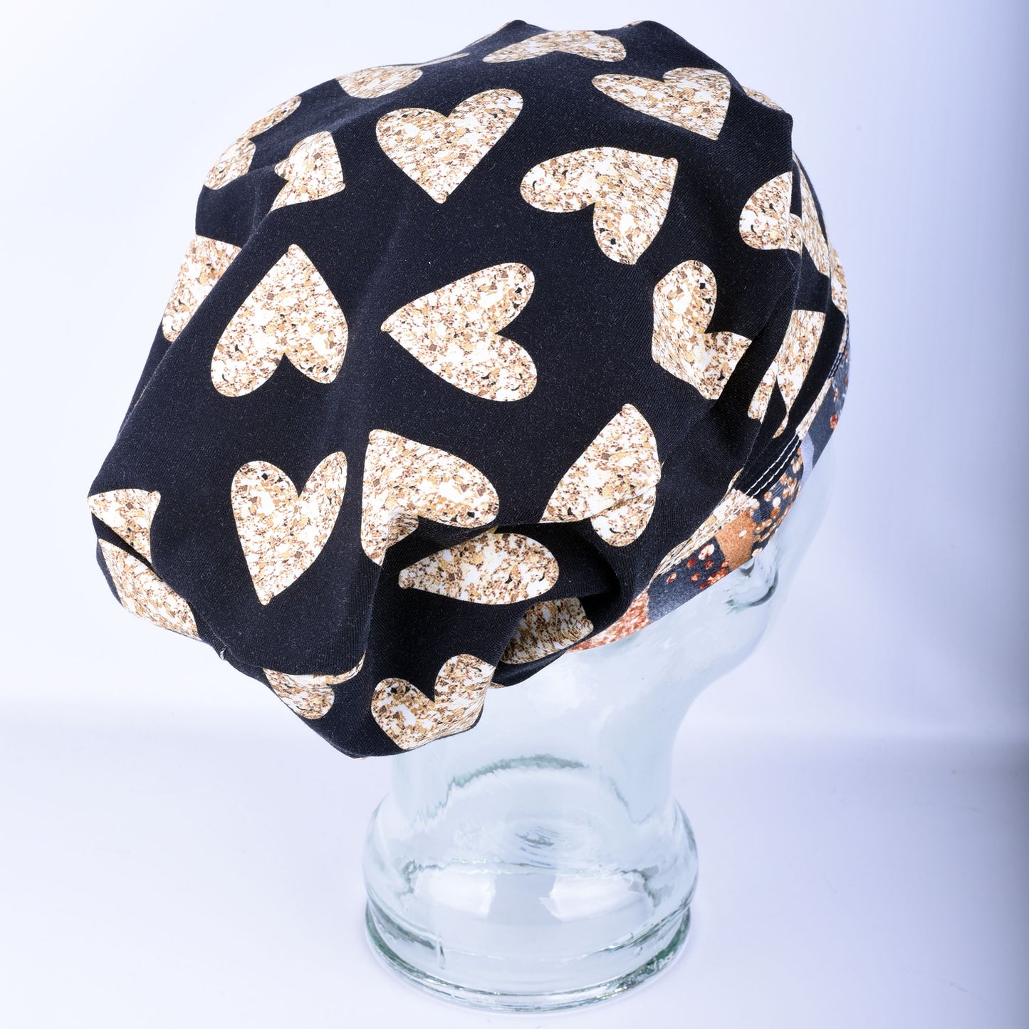 Gold Hearts Scrub Cap