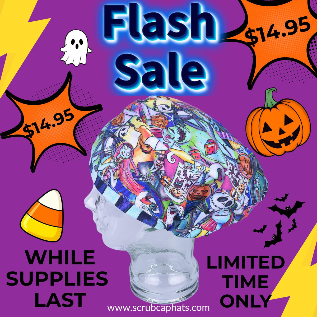 Halloween Skeletons Scrub Cap