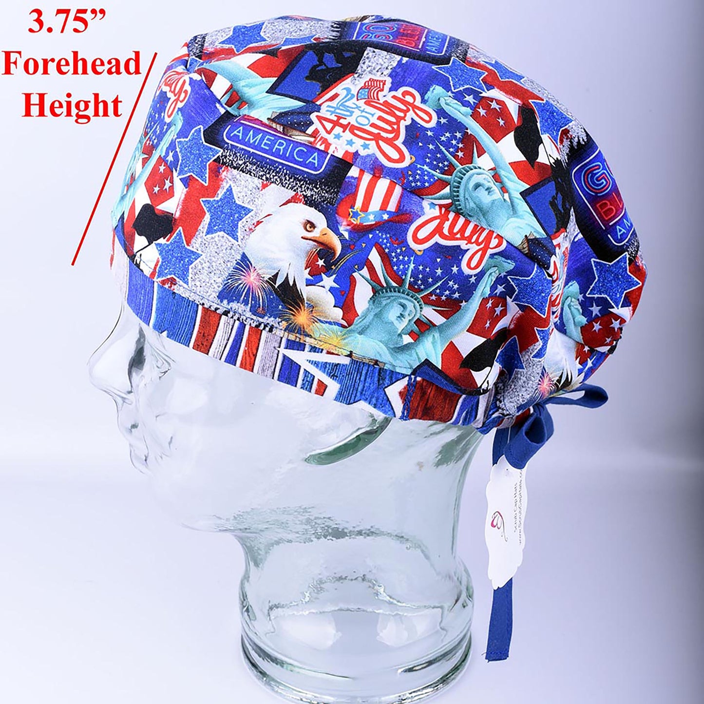 July 4th Tie Back Scrub Cap