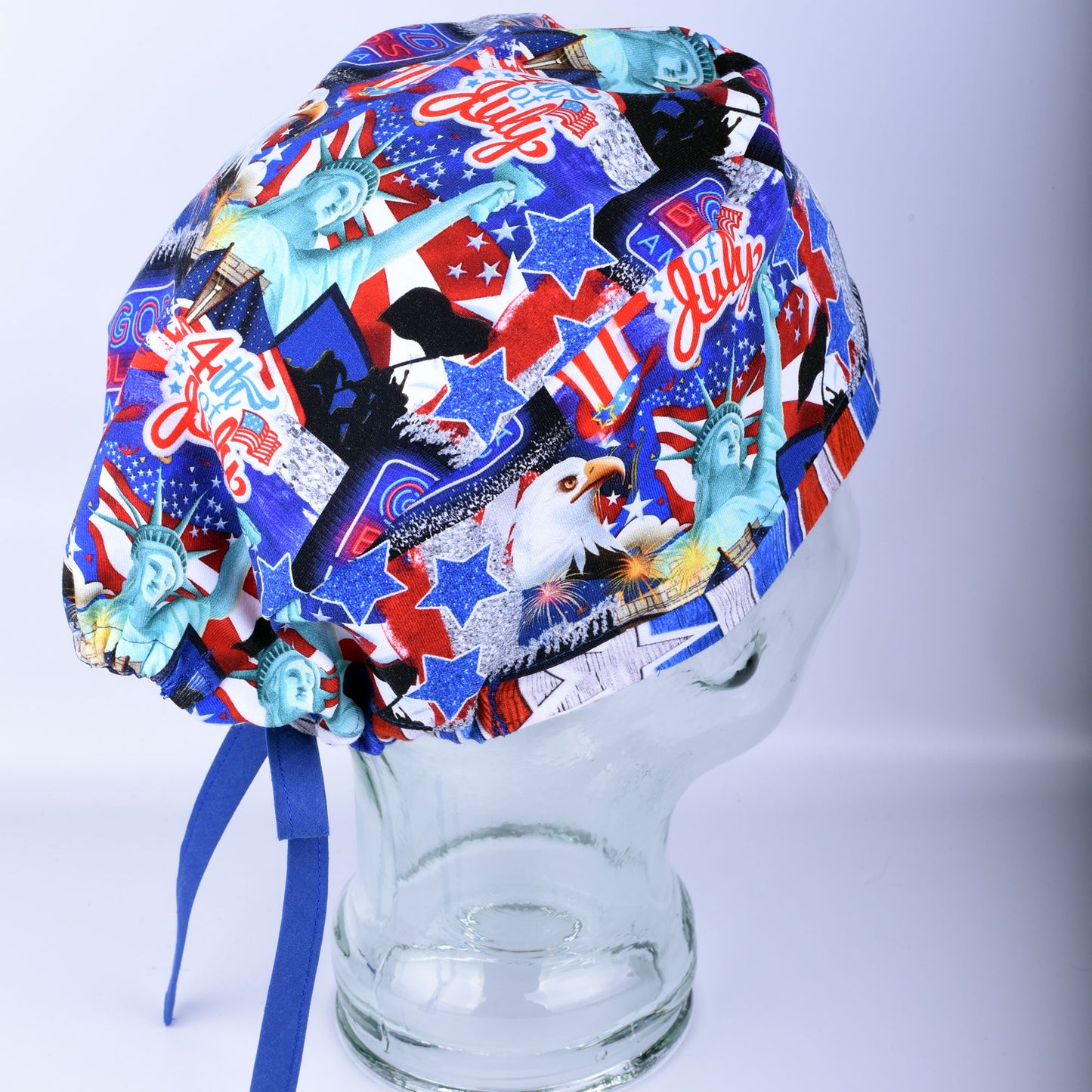 July 4th Tie Back Scrub Cap