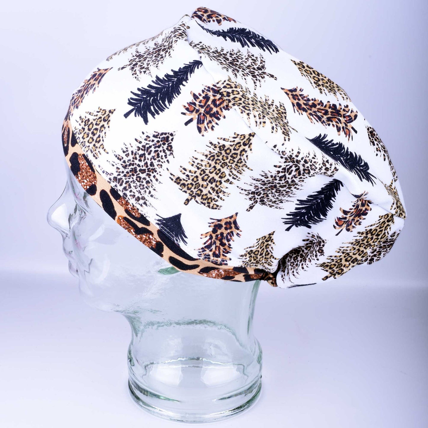 Leopard Cheetah Trees Scrub Cap