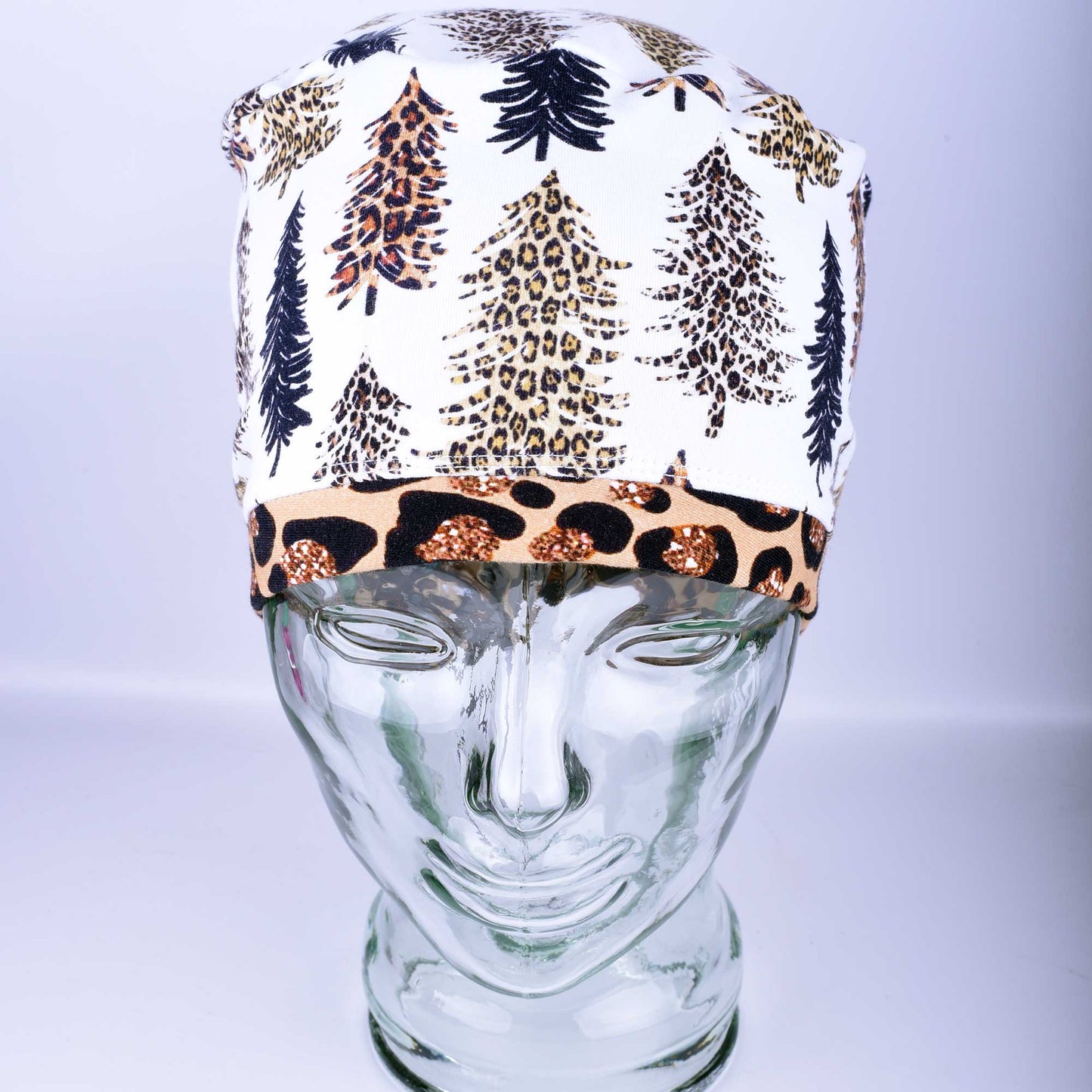 Leopard Cheetah Trees Scrub Cap
