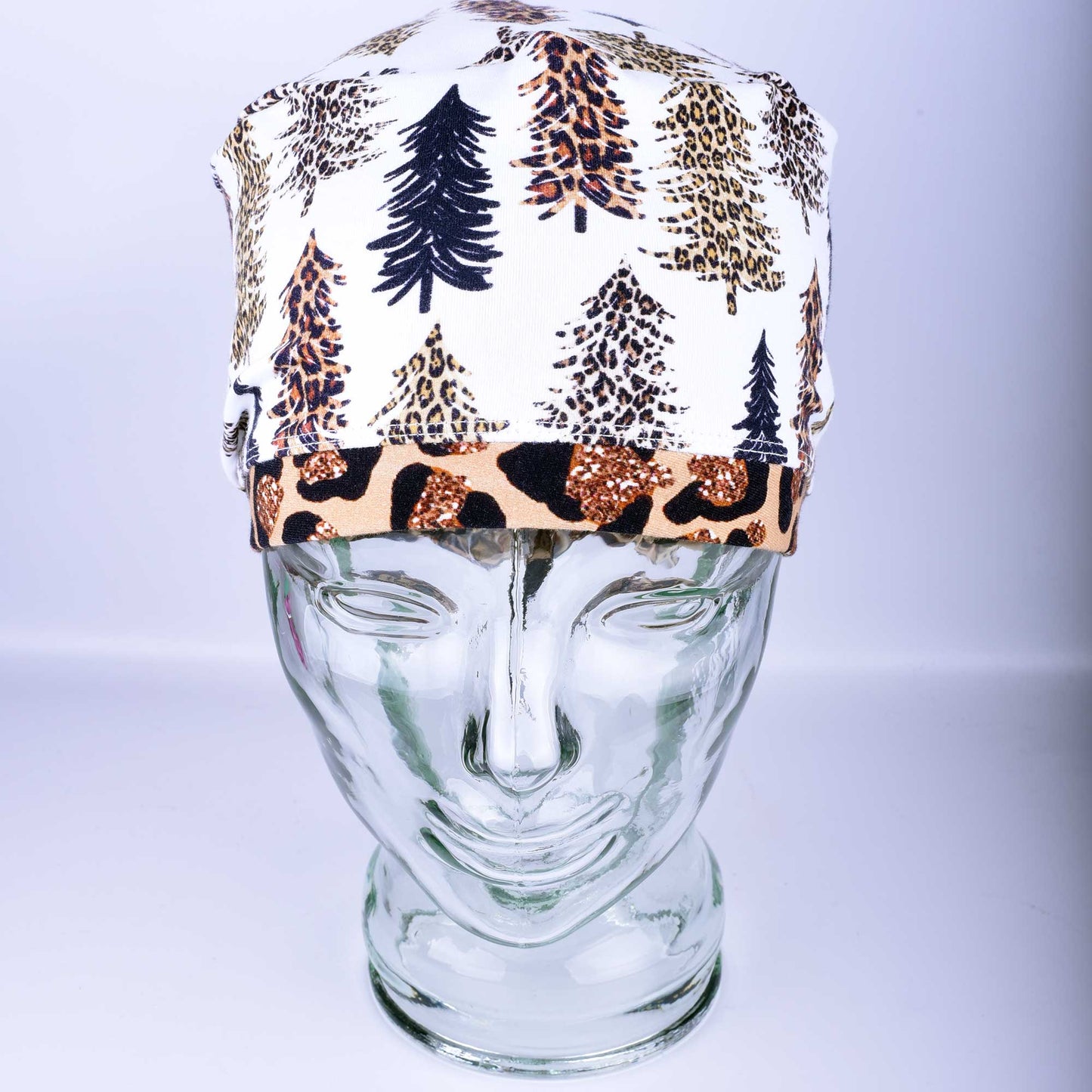Leopard Cheetah Trees Scrub Cap