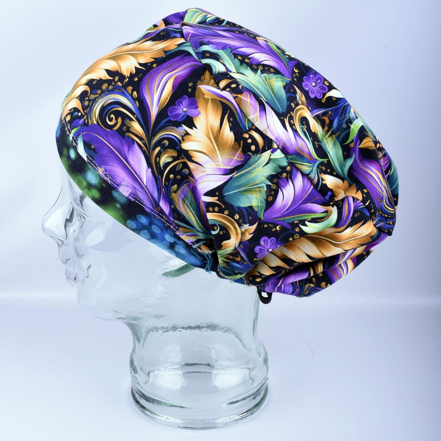 Mardi Gras Feathers Scrub Cap