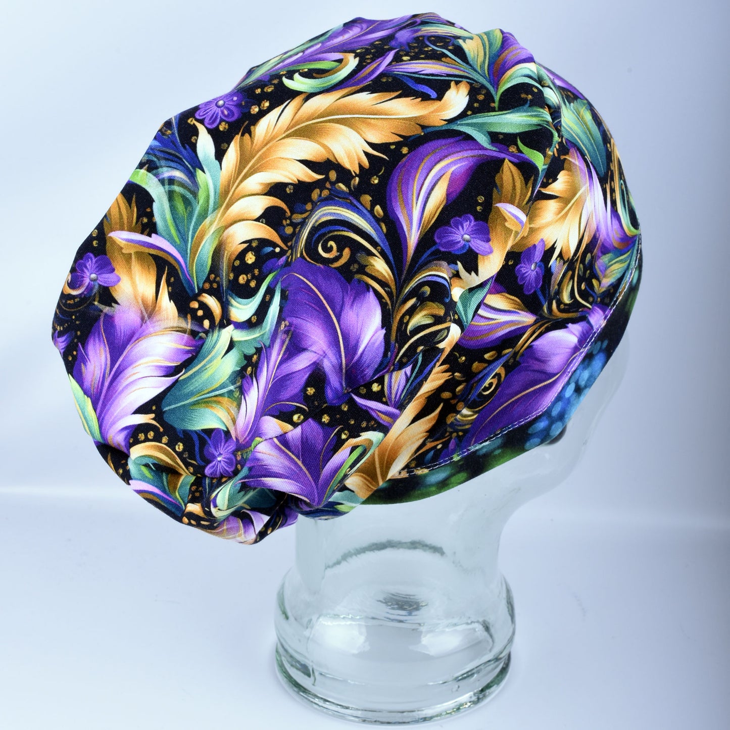 Mardi Gras Feathers Scrub Cap
