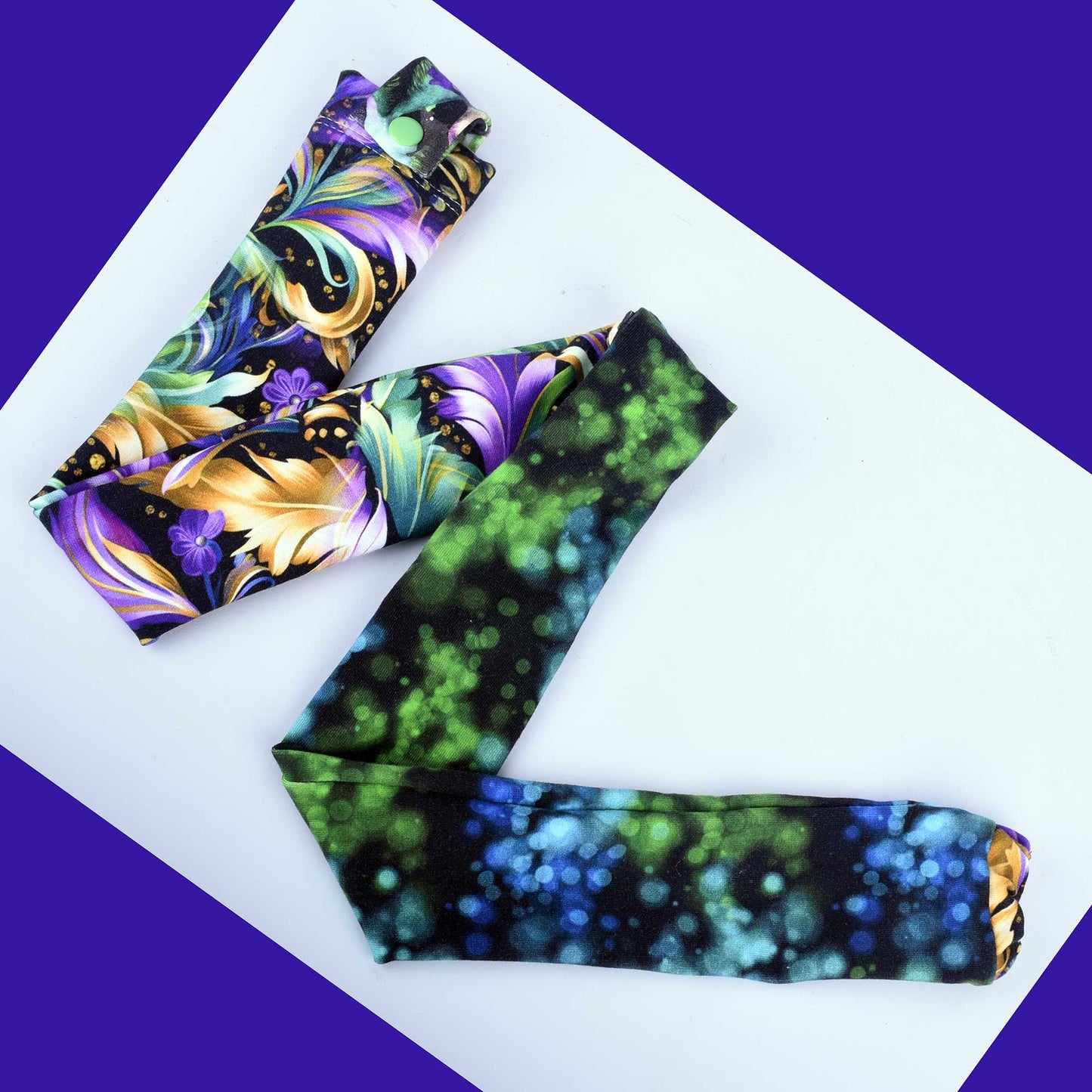 Mardi Gras Feather Wide Stethoscope Cover