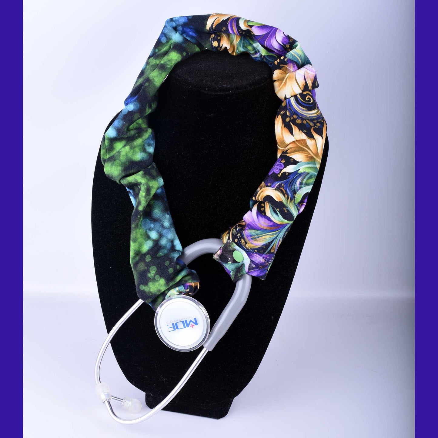 Mardi Gras Feather Wide Stethoscope Cover