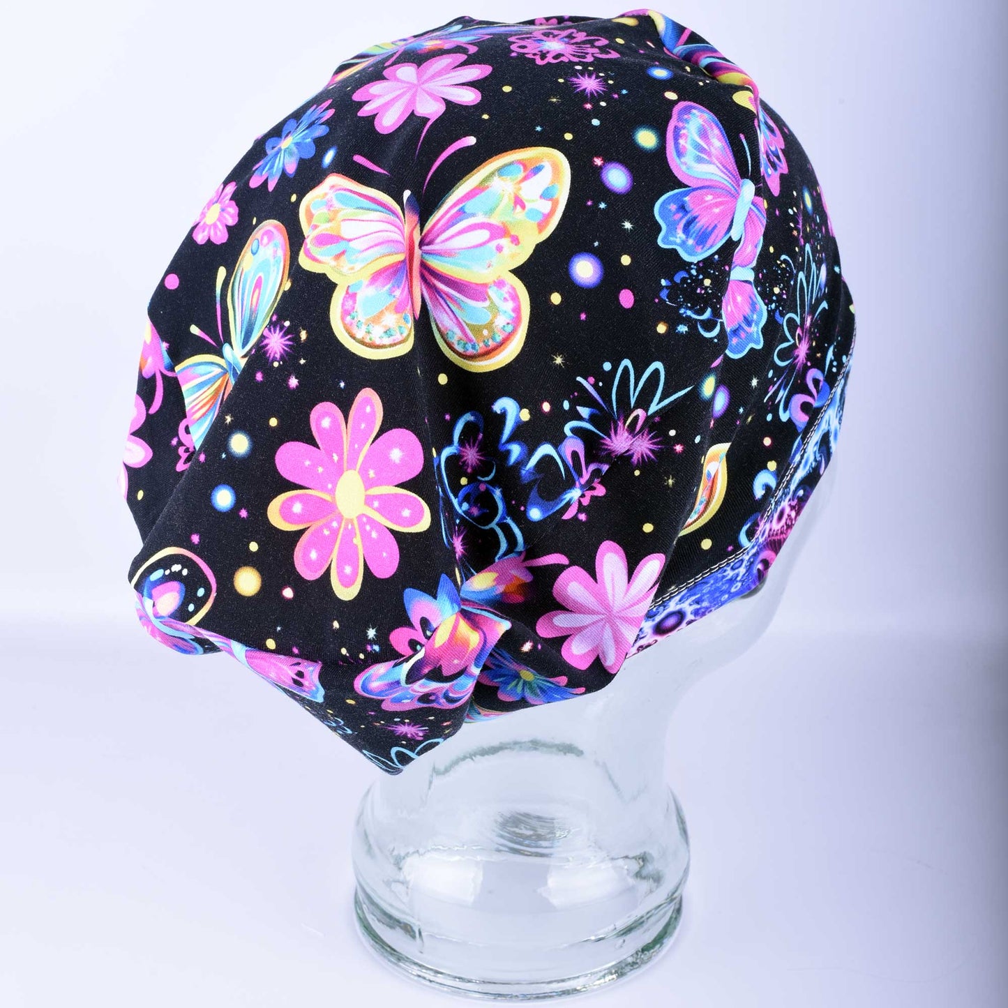 Neon Butterflies Scrub Cap