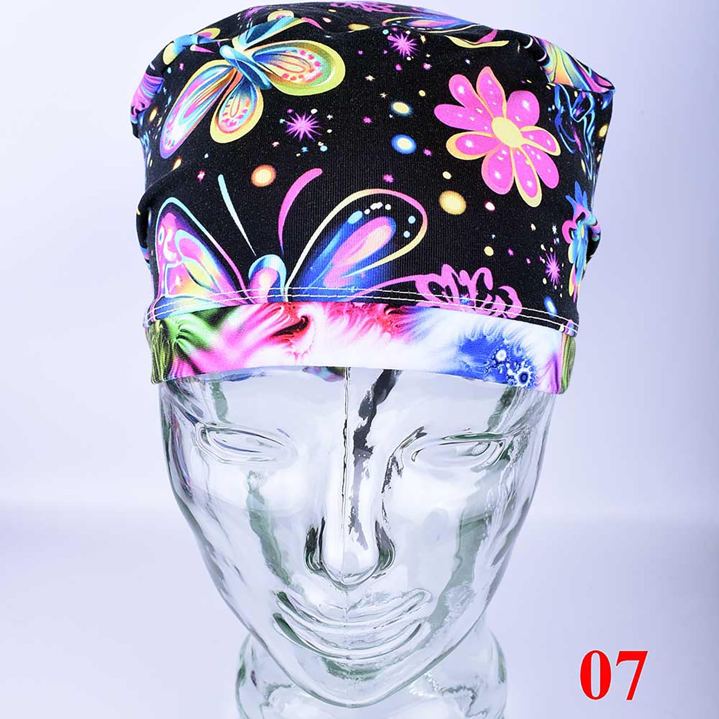 Neon Butterflies Scrub Cap