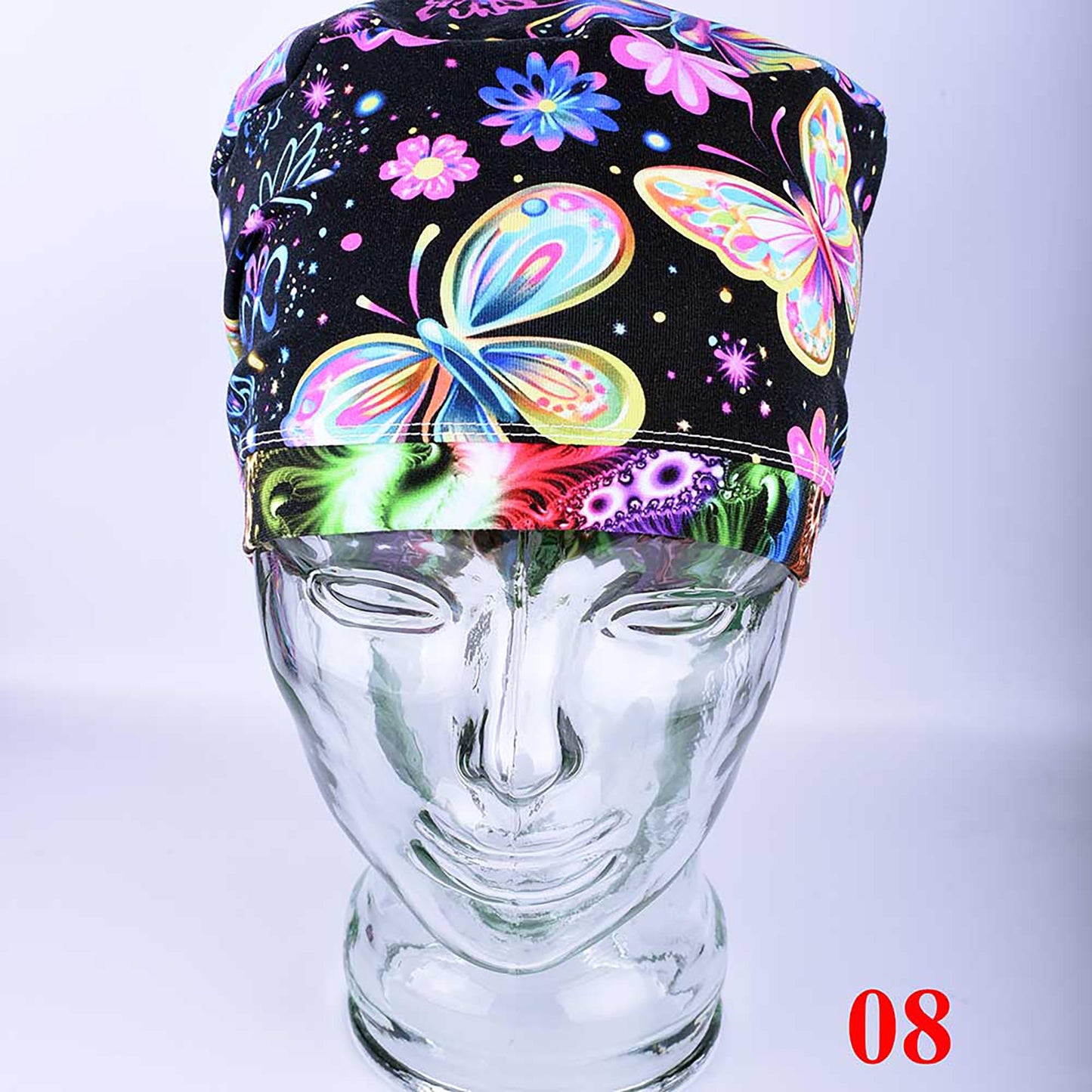 Neon Butterflies Scrub Cap