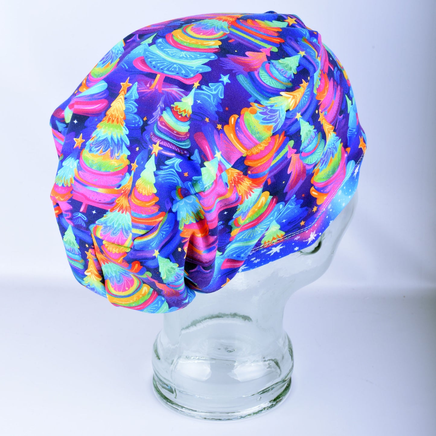 Neon Christmas Trees Scrub Cap
