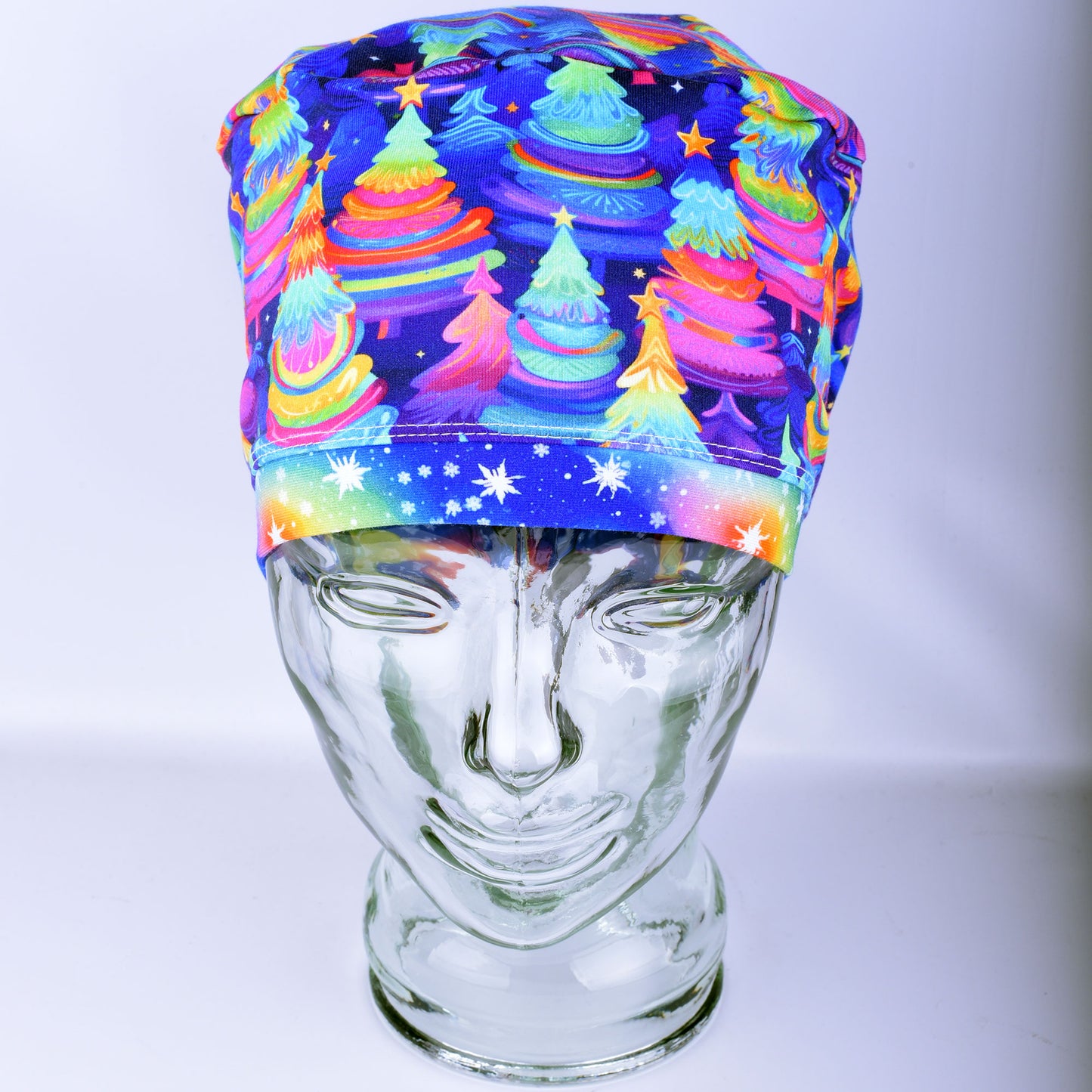 Neon Christmas Trees Scrub Cap
