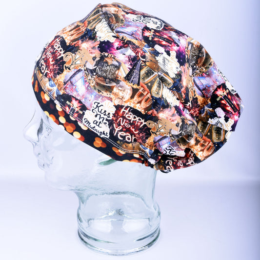 New Year Party Scrub Cap