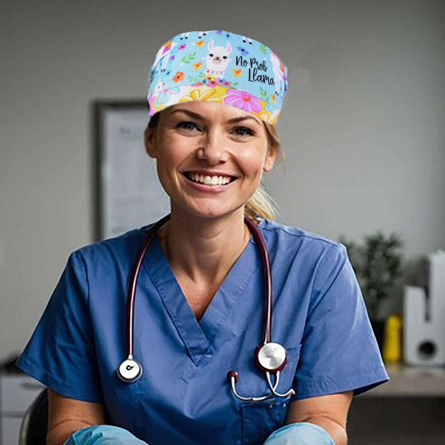 No Prob Llama Scrub Cap