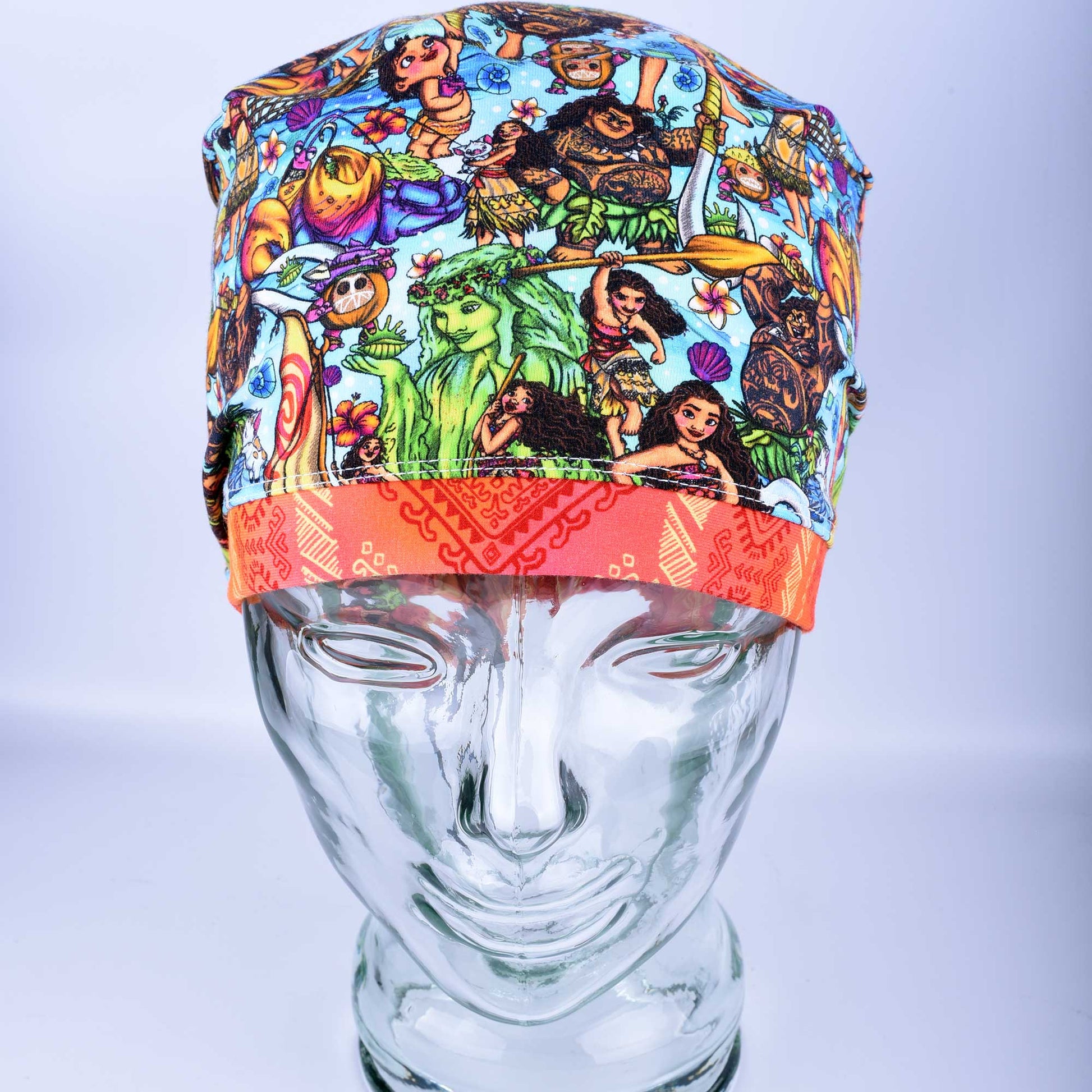 Front view of the Ocean Princess full-coverage scrub cap.
