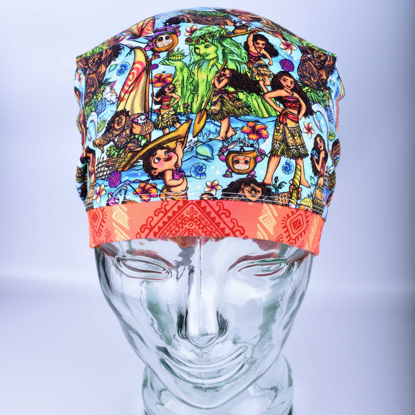 Front view of the Ocean Princess full-coverage scrub cap.