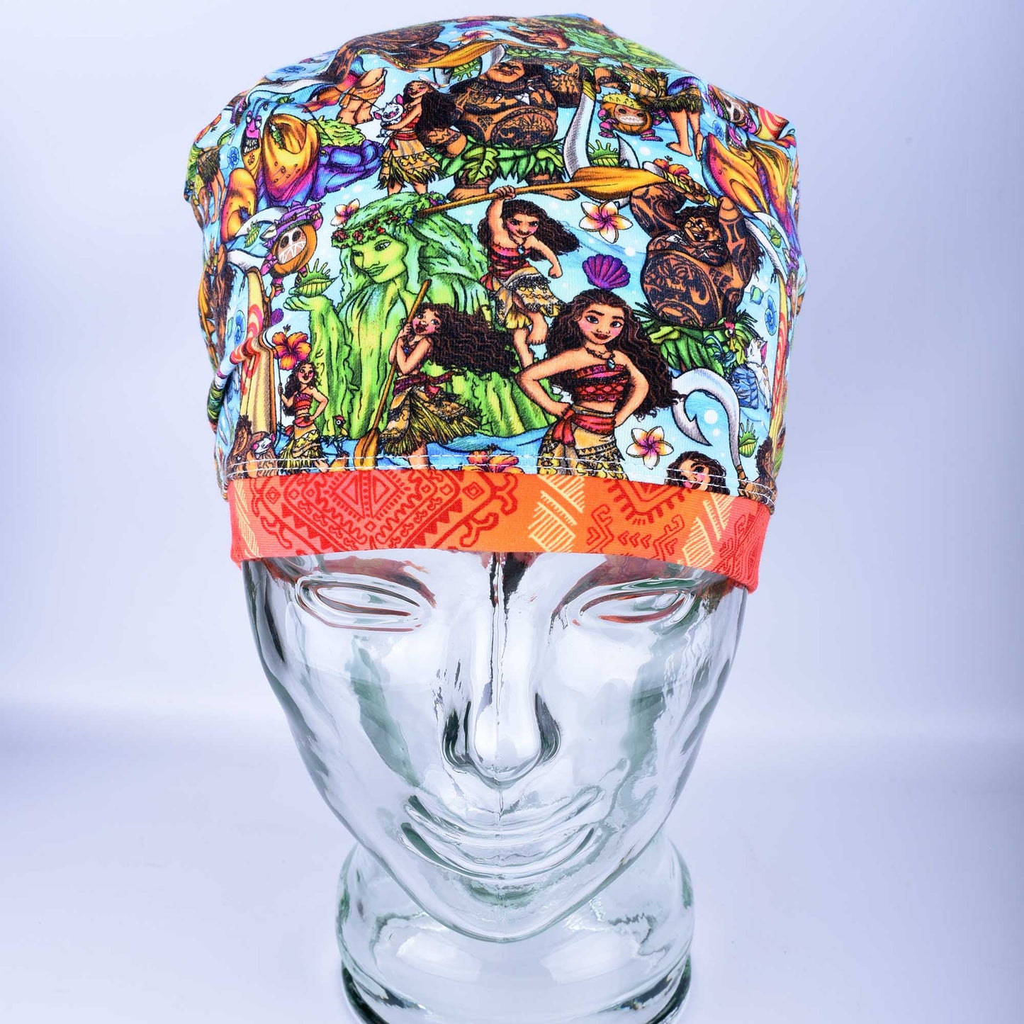 Front view of the Ocean Princess full-coverage scrub cap.