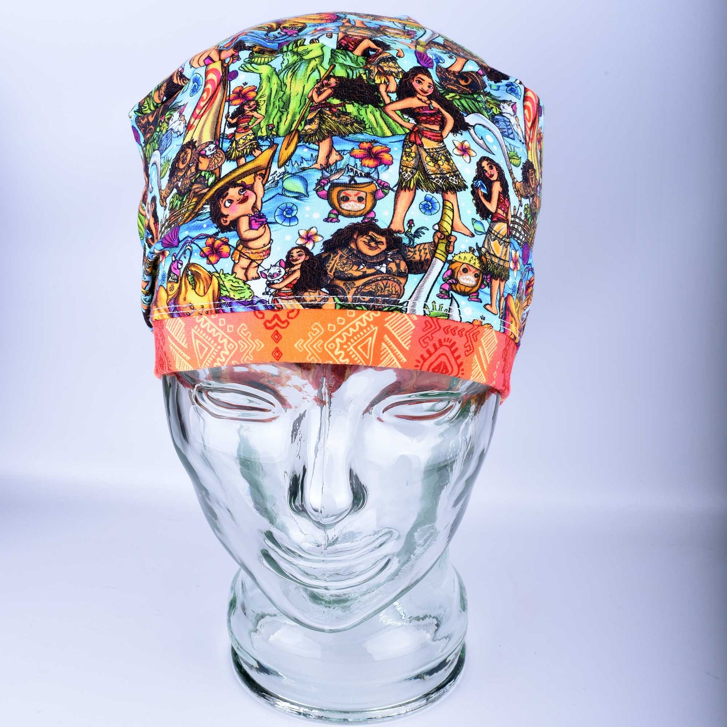 Front view of the Ocean Princess full-coverage scrub cap.
