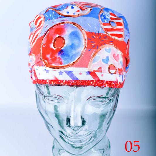 July 4th Donuts Scrub Cap