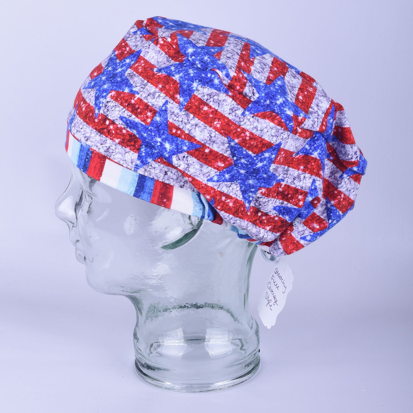 Glitter Flag Scrub Cap