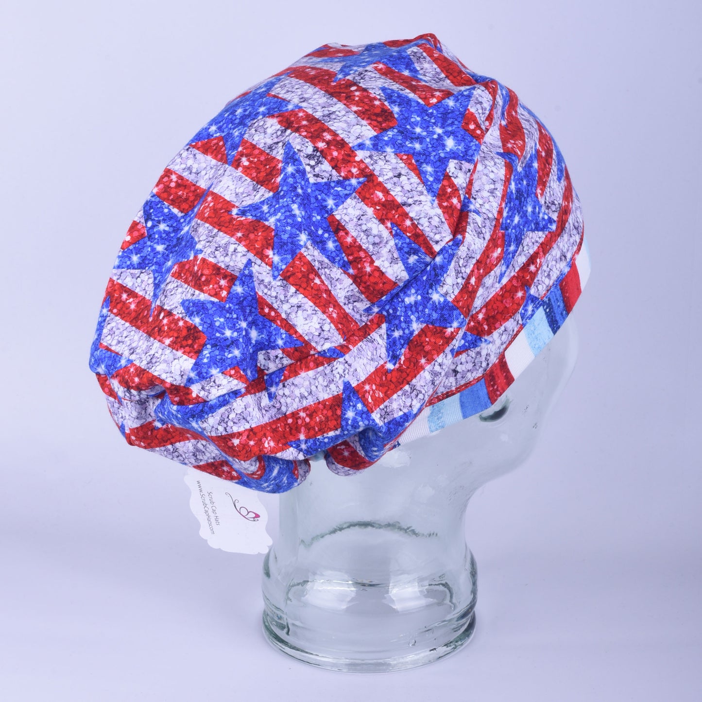 Glitter Flag Scrub Cap