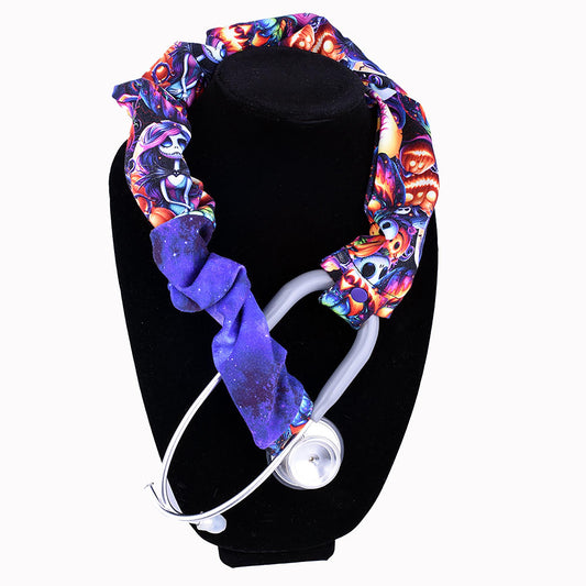 Pumpkins Skeletons Wide Stethoscope Cover