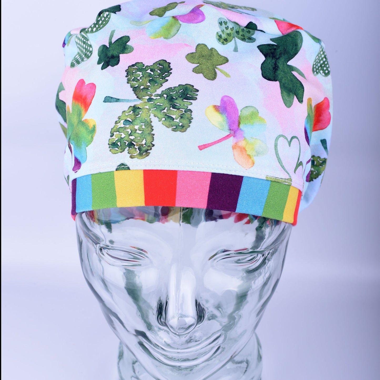 Watercolor Clovers Scrub Cap