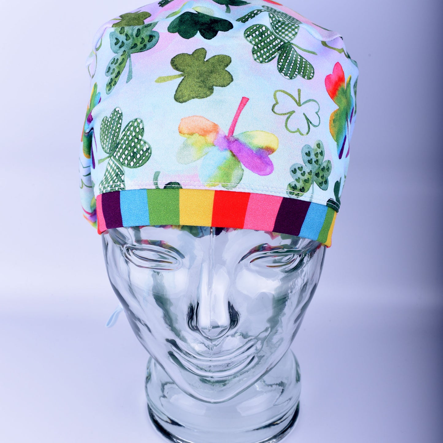 Watercolor Clovers Scrub Cap