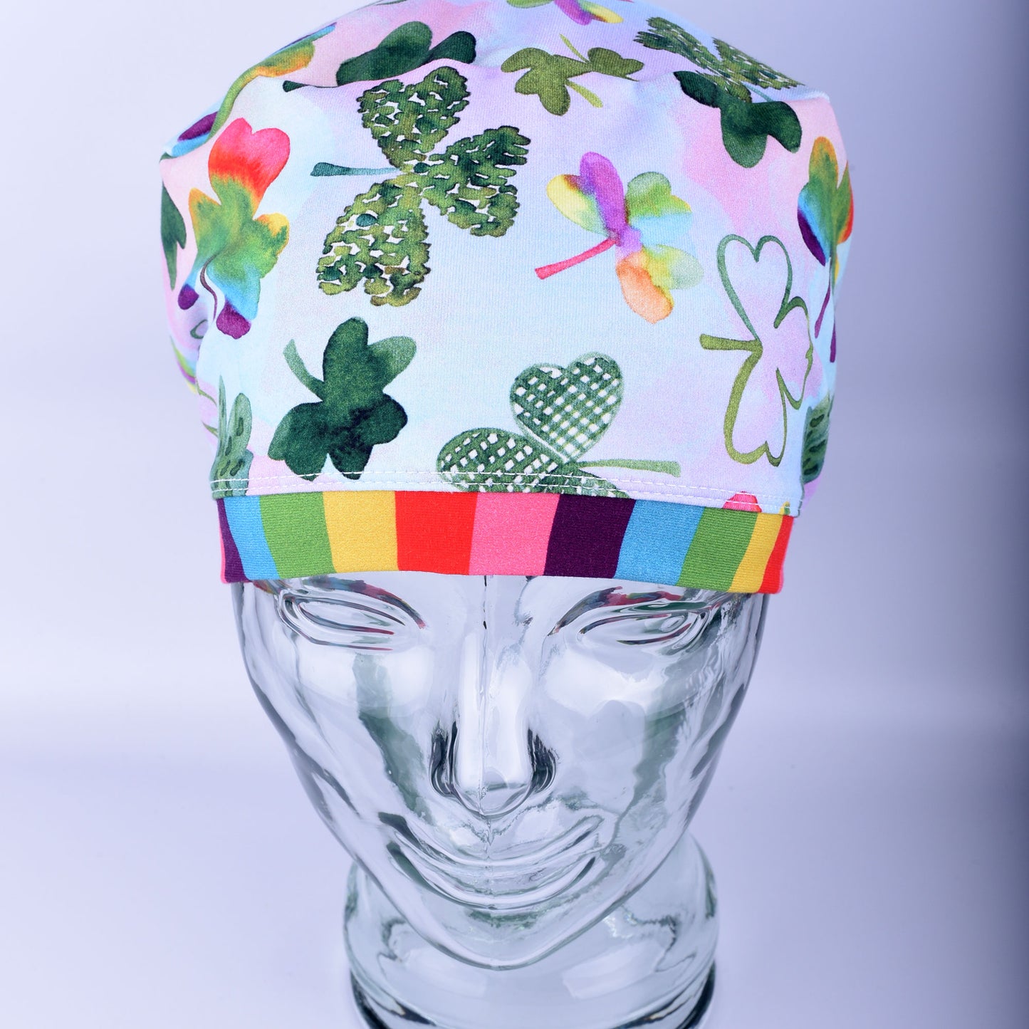Watercolor Clovers Scrub Cap