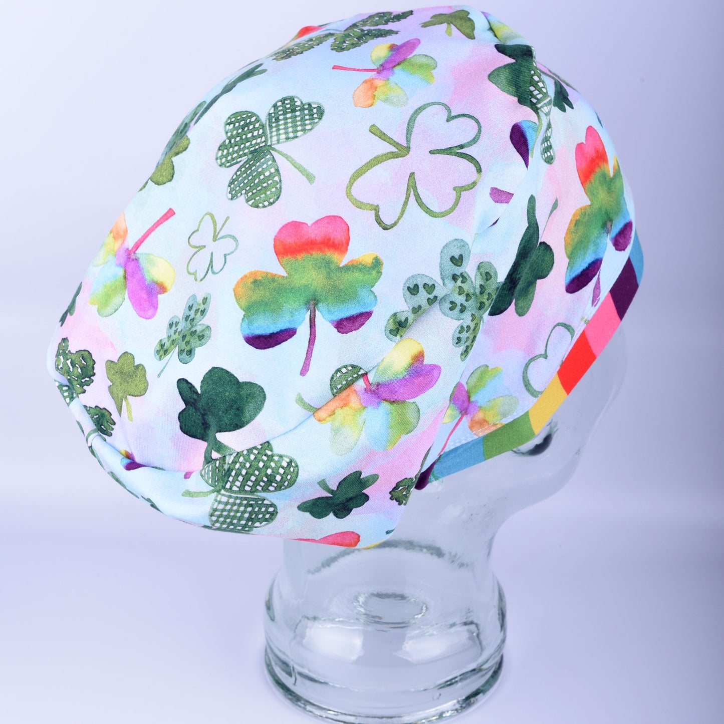 Watercolor Clovers Scrub Cap