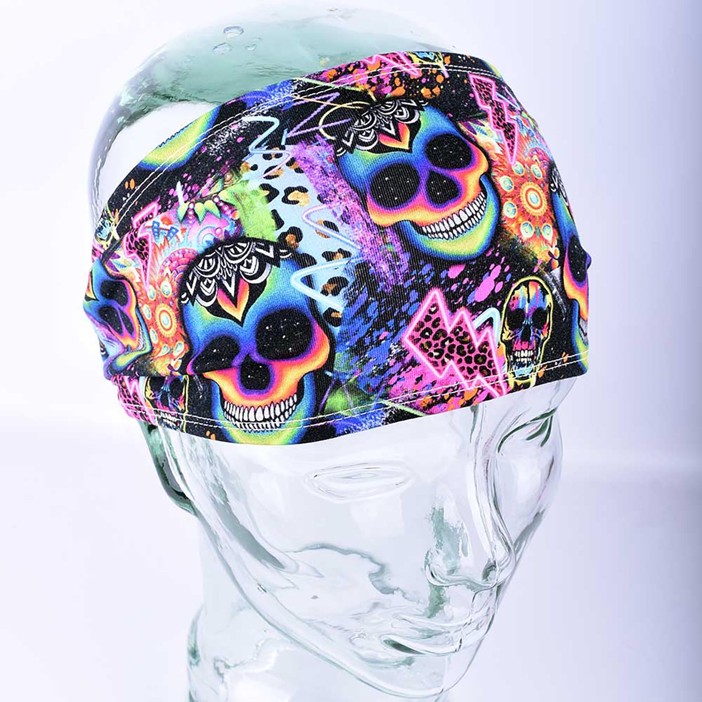 Rainbow Skulls Wide Headband
